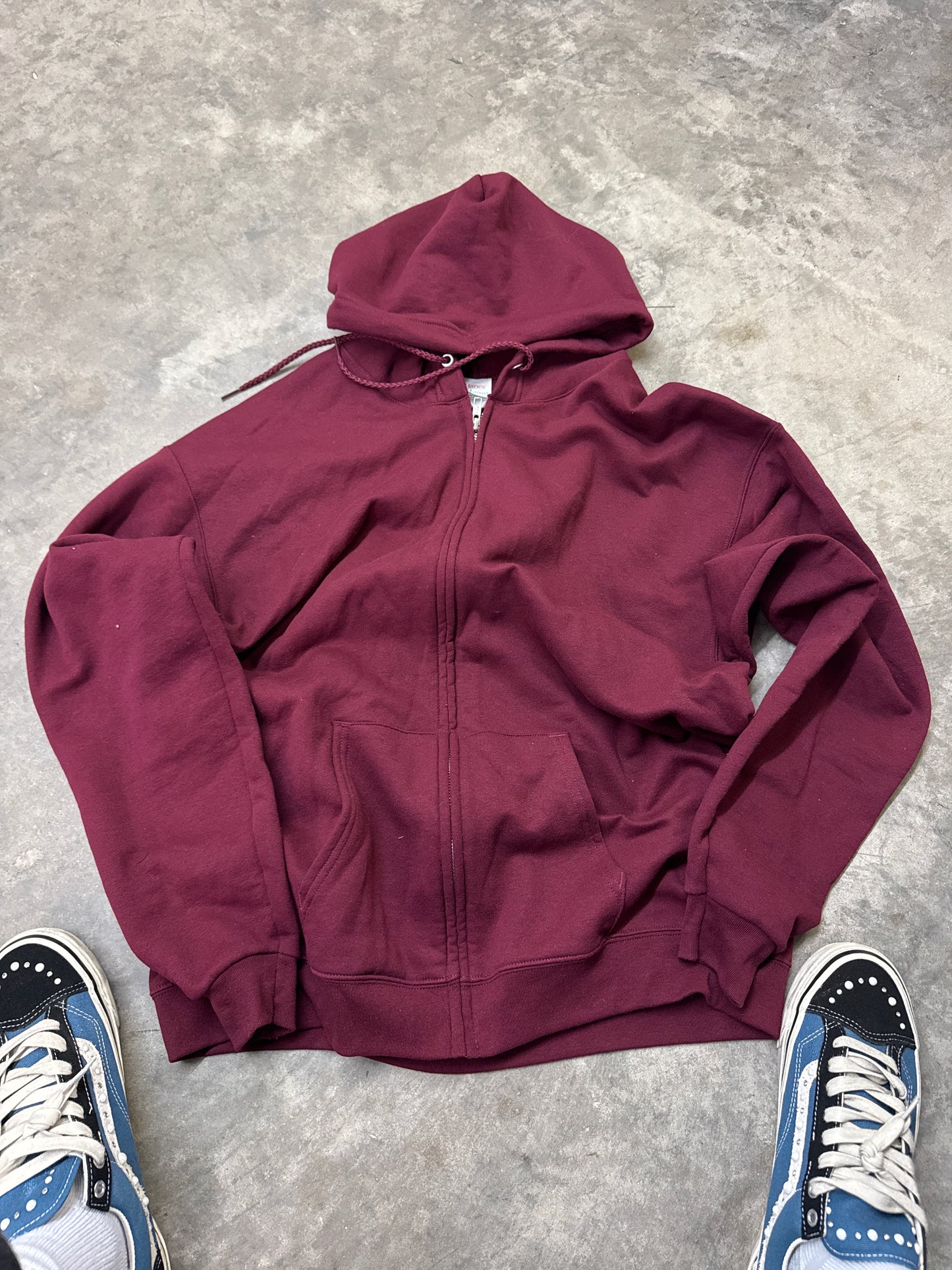 Plain Burgundy Zip Up