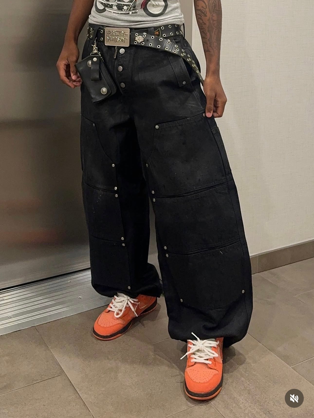 Black Baggy Wax Denim