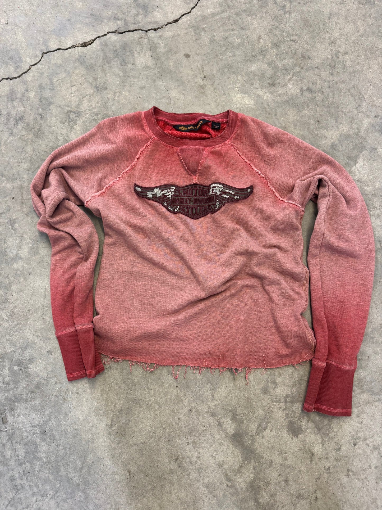 Cropped Harley Davidson crewneck