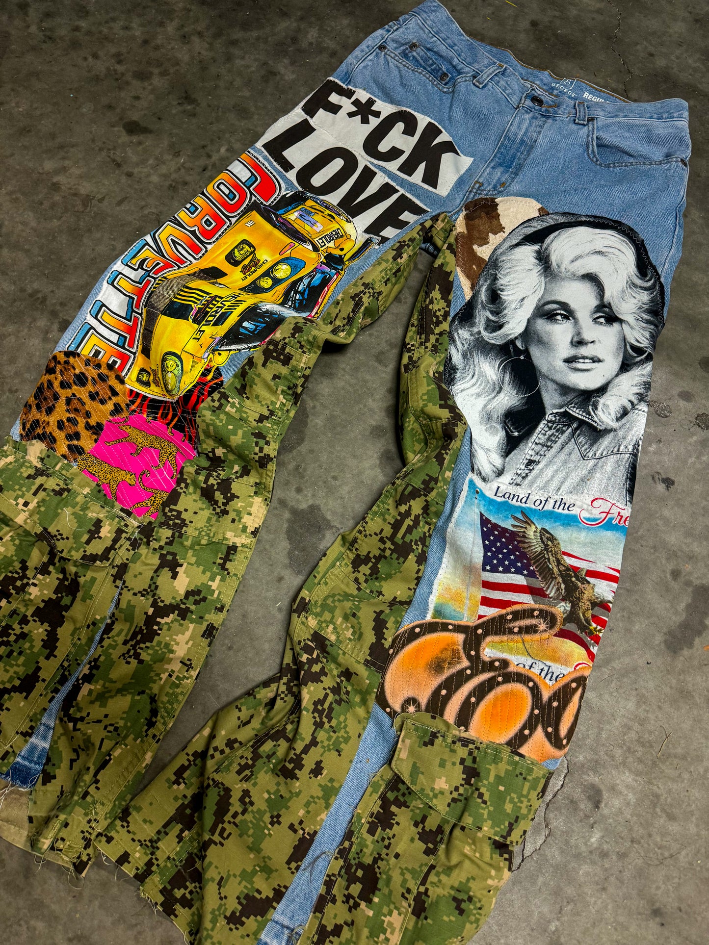 1 of 1 Custom patchwork jeans