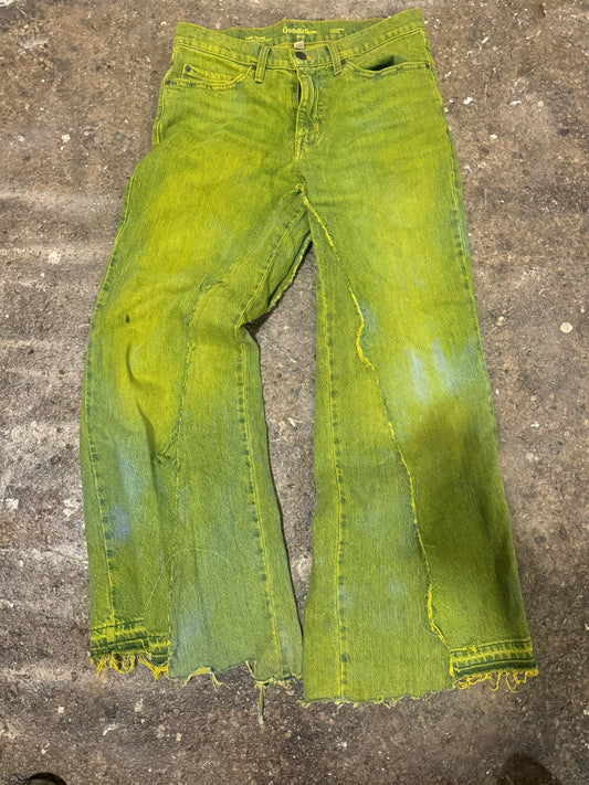 Green denim