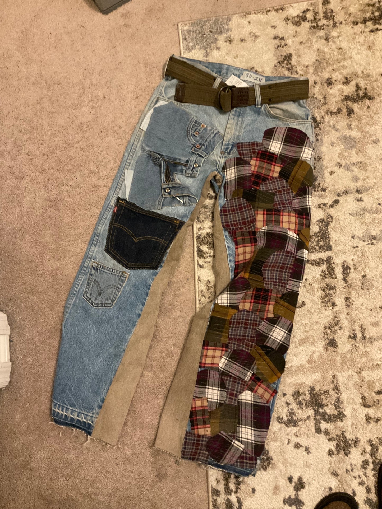 1 of 1 Plaid x Denim pants