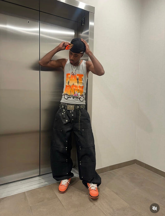 Black Baggy Wax Denim