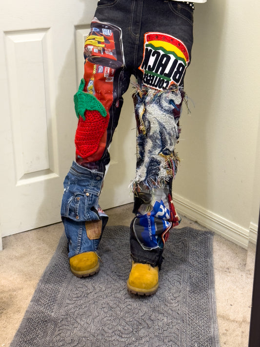 1 of 1 patchwork jeans