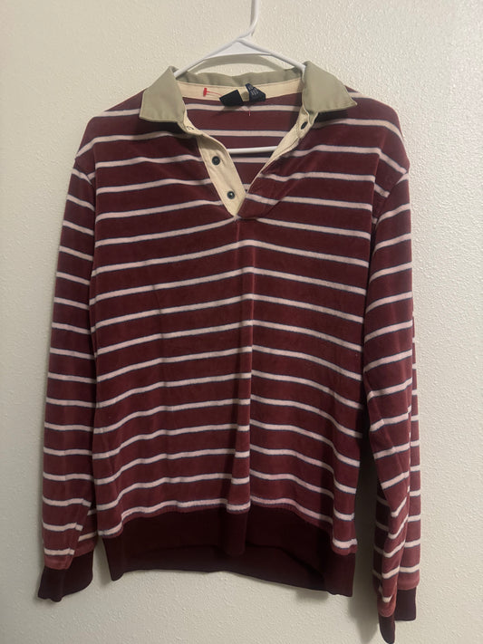 Striped  collard long sleeve