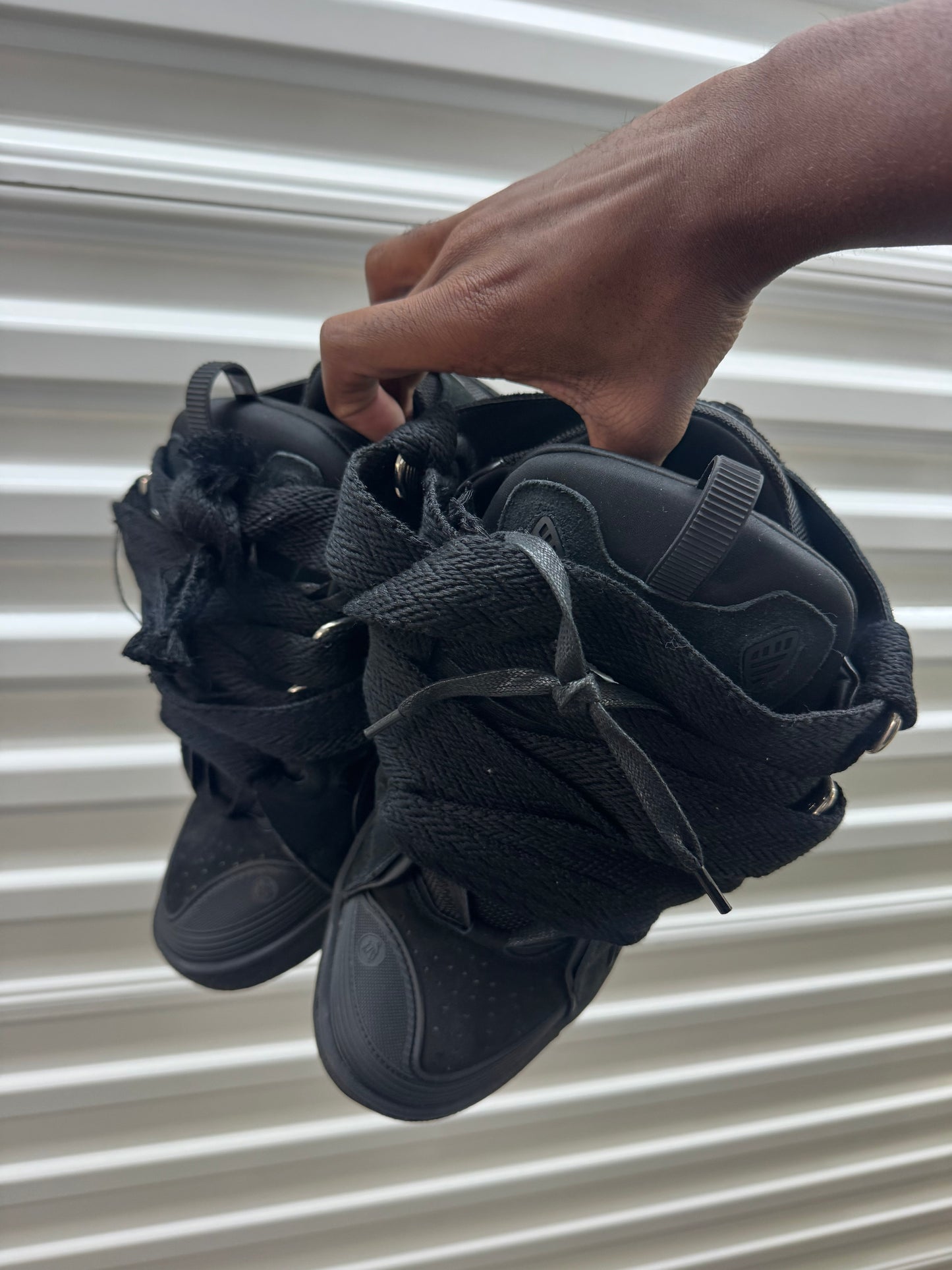 All Black Lanvin Curb Sneaker