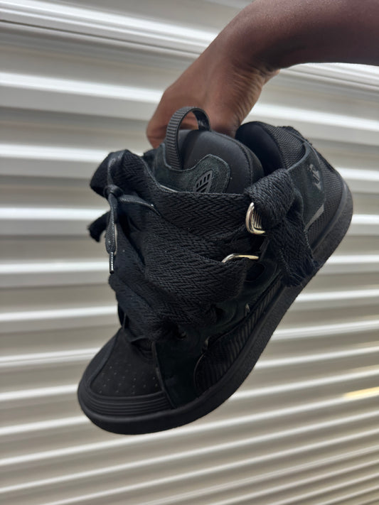 All Black Lanvin Curb Sneaker