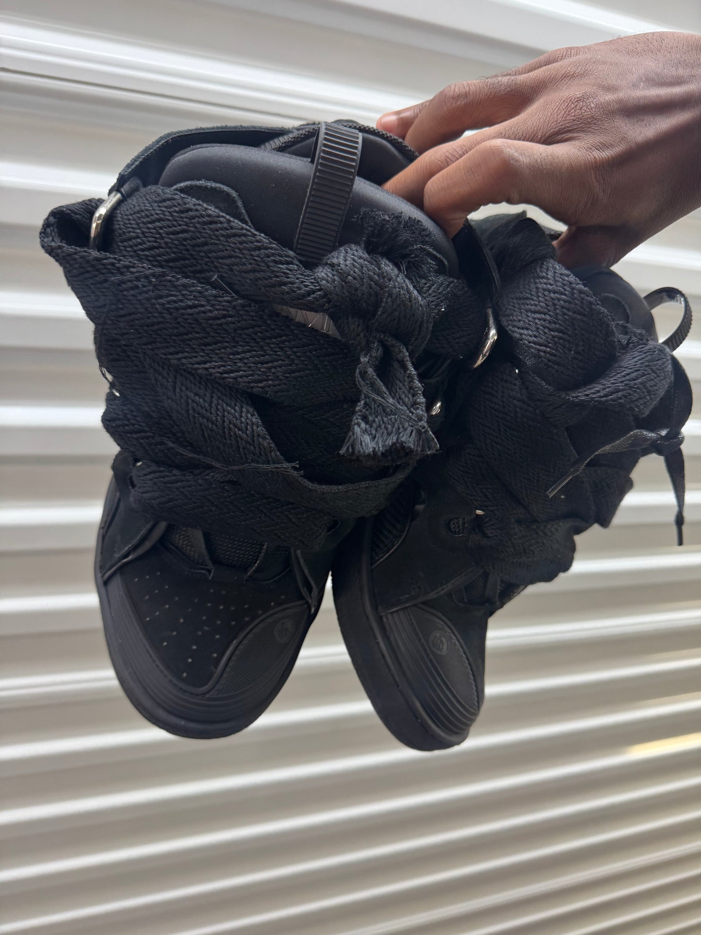 All Black Lanvin Curb Sneaker